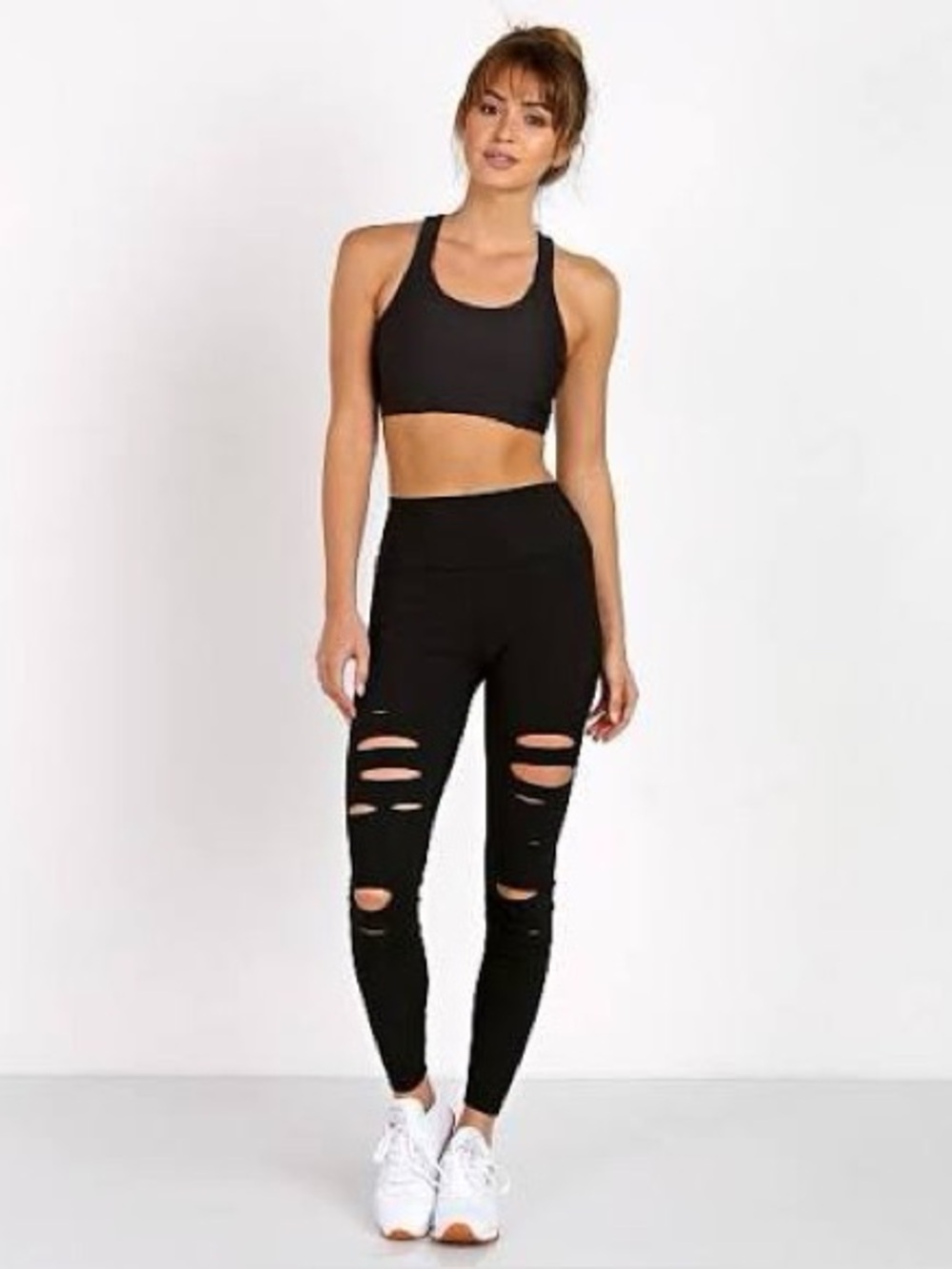 New alo High Waisted Ripped Warrior Legging Black size M